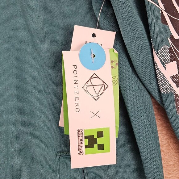 NWT Point Zero x Minecraft Hoodie Green Long Sleeve Full Zip Sweatshirt Men's M - Picture 8 of 13